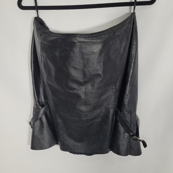 North Bound Leather Flounce Skirt - Picture 2 of 8